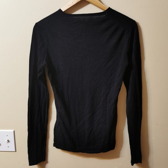 Burberry, M, Black Silk Wool Long Sleeve Sweater - Picture 3 of 6